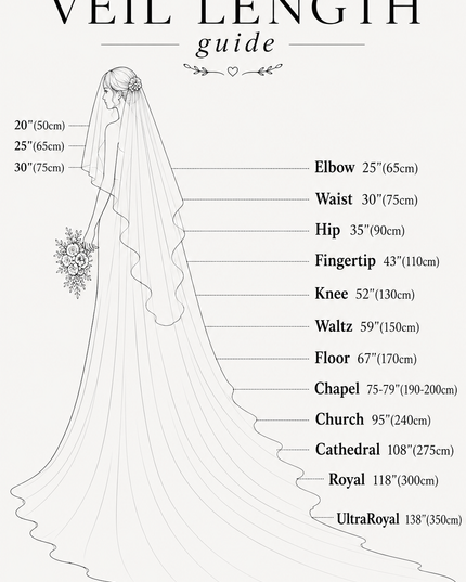 Cathedral Veil with Blusher, Two Tier – Minimalist Raw Cut Wedding Veil