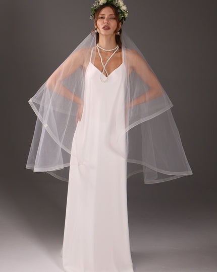 Horsehair Edge Bridal Veil | Double Layer Veil
