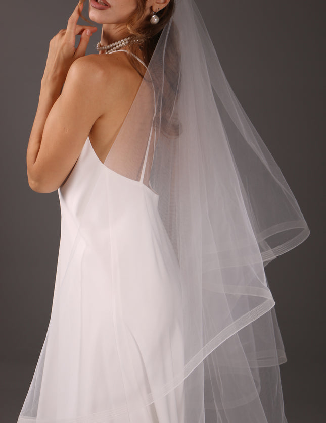 Horsehair Edge Bridal Veil | Double Layer Veil