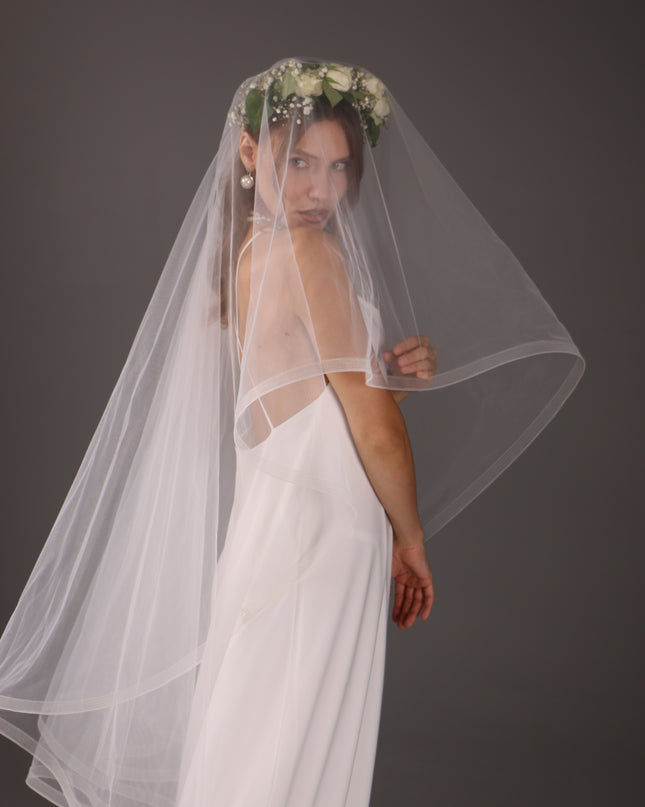 Horsehair Edge Bridal Veil | Double Layer Veil