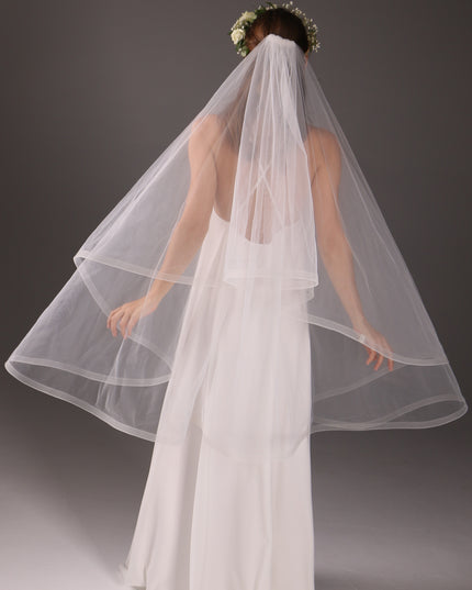 Horsehair Edge Bridal Veil | Double Layer Veil